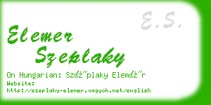 elemer szeplaky business card